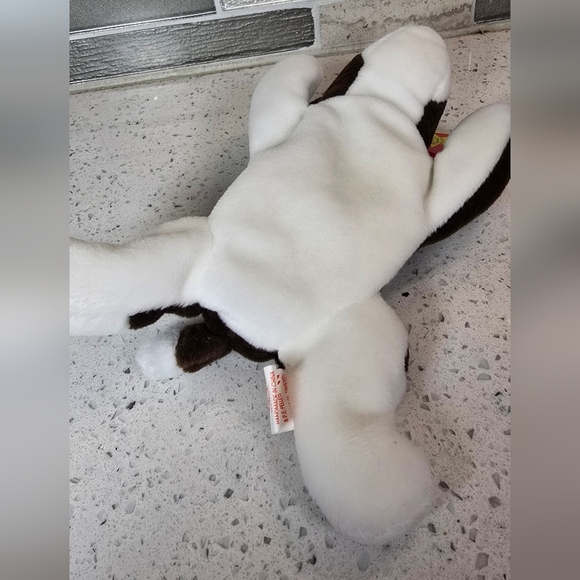 TY - Bruno - Beanie Baby Brown and White Dog Plush - Picture 3 of 5